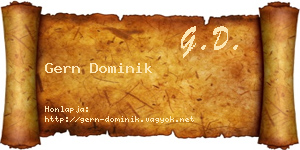Gern Dominik névjegykártya